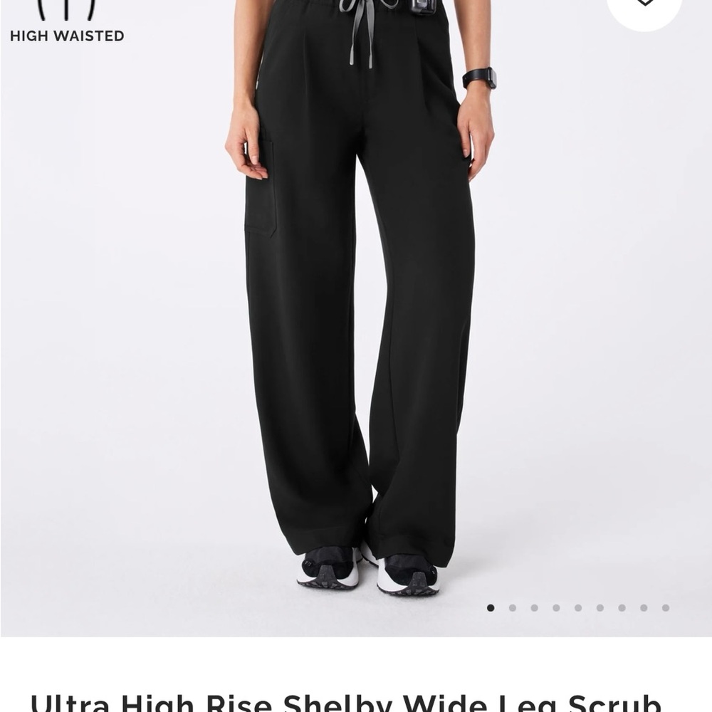 Figs Black Wide Leg Pants